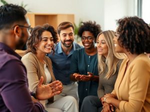 BusinessZone 13 Oamenii discutând într-un mediu relaxat și prietenos.